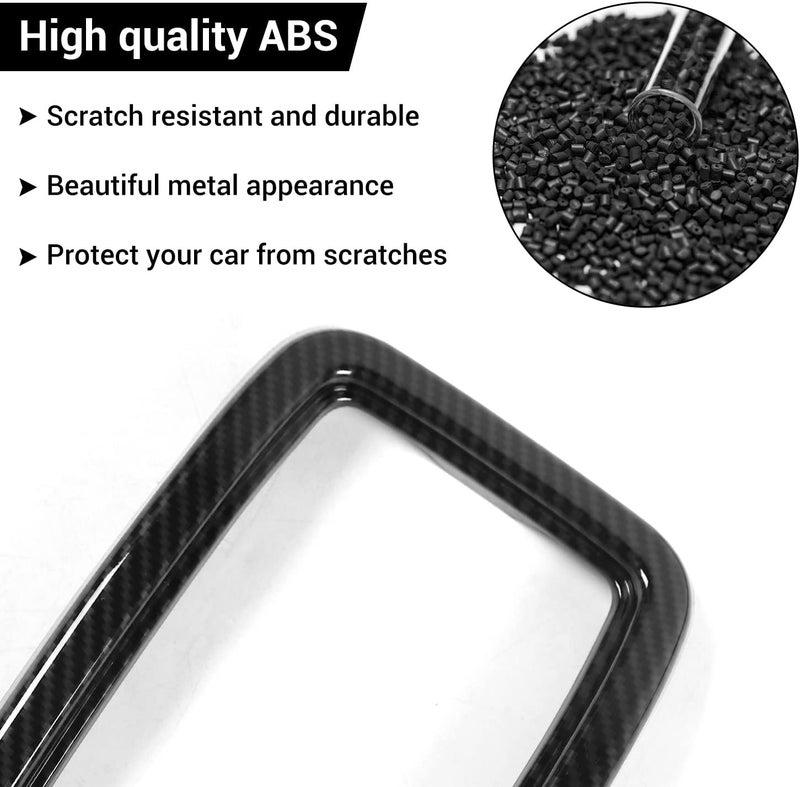 JeCar Front Grill Rings Grille Inserts Cover Trim Kit for 2017-2020 Jeep Grand Cherokee, Carbon Fiber (7Pcs) - Image 4